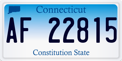 CT license plate AF22815