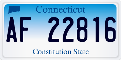CT license plate AF22816