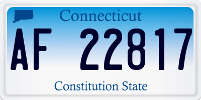 CT license plate AF22817