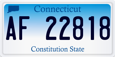 CT license plate AF22818