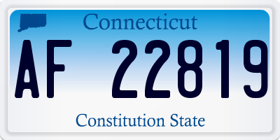 CT license plate AF22819