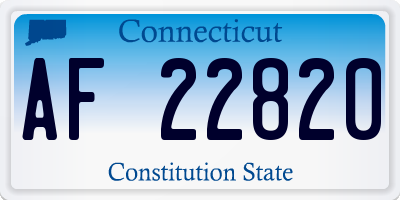 CT license plate AF22820
