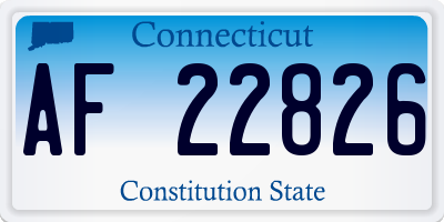 CT license plate AF22826