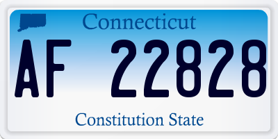 CT license plate AF22828