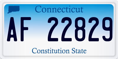 CT license plate AF22829
