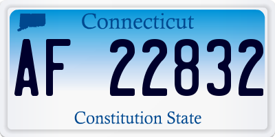 CT license plate AF22832