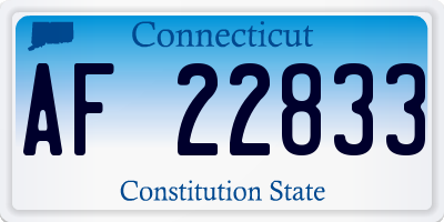 CT license plate AF22833
