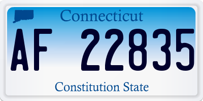 CT license plate AF22835