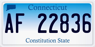 CT license plate AF22836