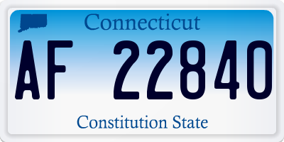 CT license plate AF22840
