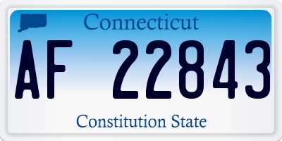 CT license plate AF22843