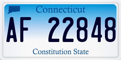 CT license plate AF22848