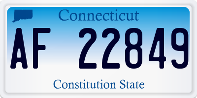 CT license plate AF22849