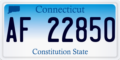CT license plate AF22850