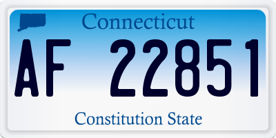 CT license plate AF22851