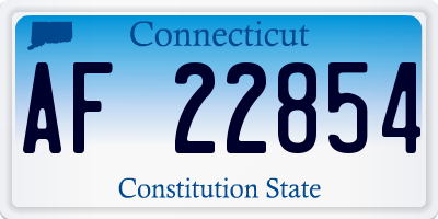 CT license plate AF22854
