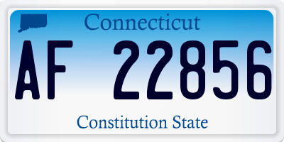 CT license plate AF22856
