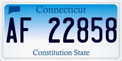 CT license plate AF22858