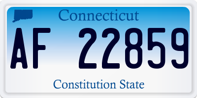 CT license plate AF22859