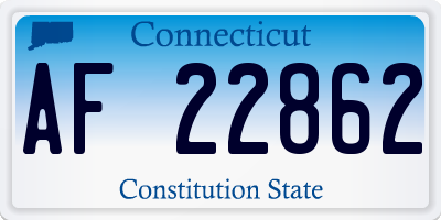 CT license plate AF22862