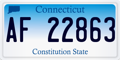 CT license plate AF22863