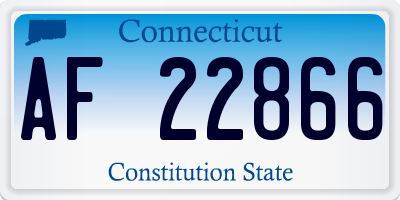 CT license plate AF22866