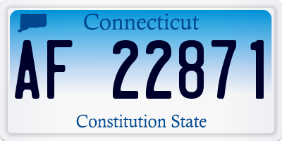 CT license plate AF22871