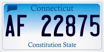 CT license plate AF22875