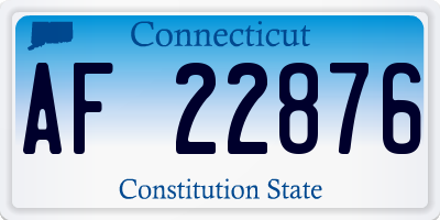 CT license plate AF22876