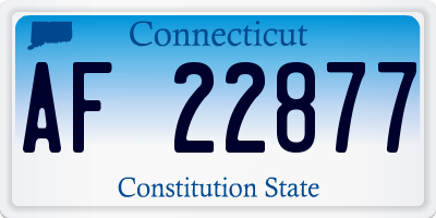 CT license plate AF22877