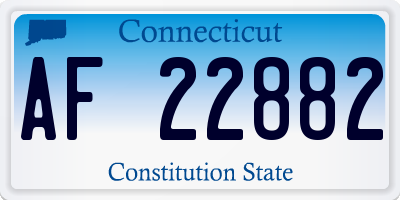 CT license plate AF22882
