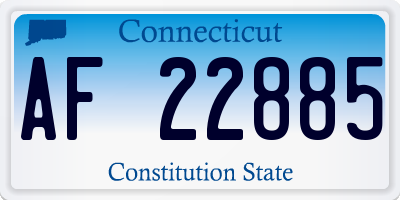 CT license plate AF22885