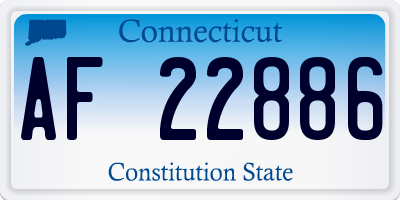 CT license plate AF22886
