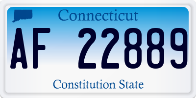CT license plate AF22889
