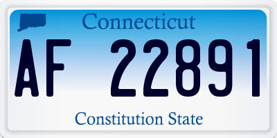 CT license plate AF22891