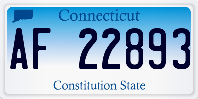 CT license plate AF22893