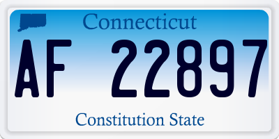 CT license plate AF22897