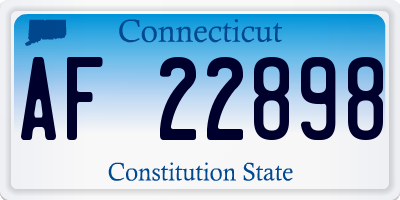 CT license plate AF22898