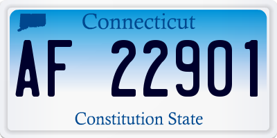 CT license plate AF22901