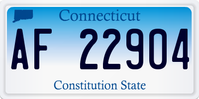 CT license plate AF22904