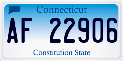 CT license plate AF22906
