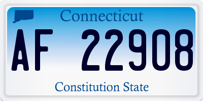 CT license plate AF22908