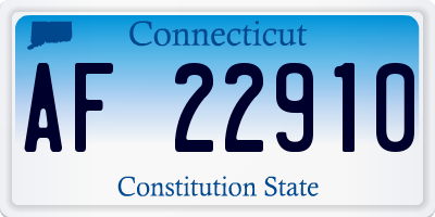 CT license plate AF22910