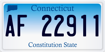 CT license plate AF22911