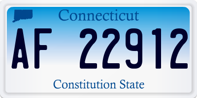 CT license plate AF22912