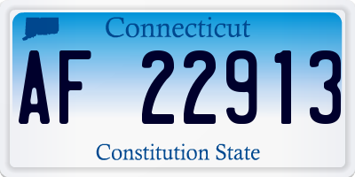 CT license plate AF22913