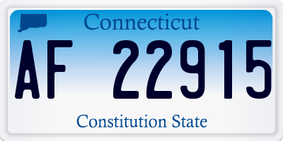 CT license plate AF22915