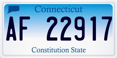CT license plate AF22917