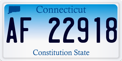 CT license plate AF22918