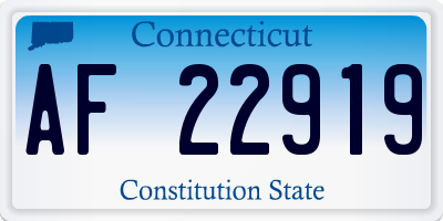 CT license plate AF22919